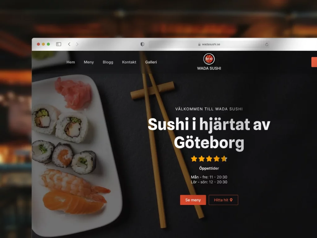 Wada Sushi Case Webbplats