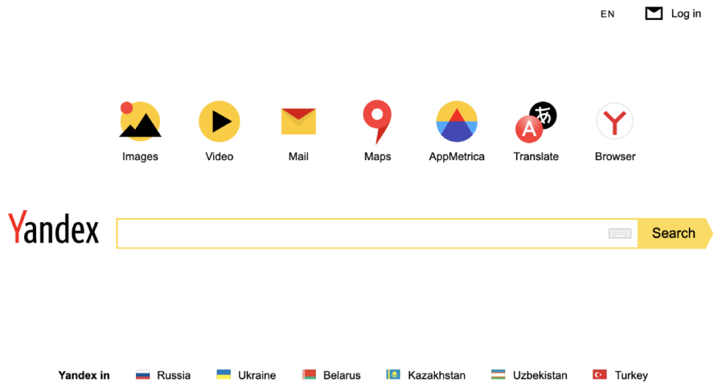 Yandex, rysk sökmotor